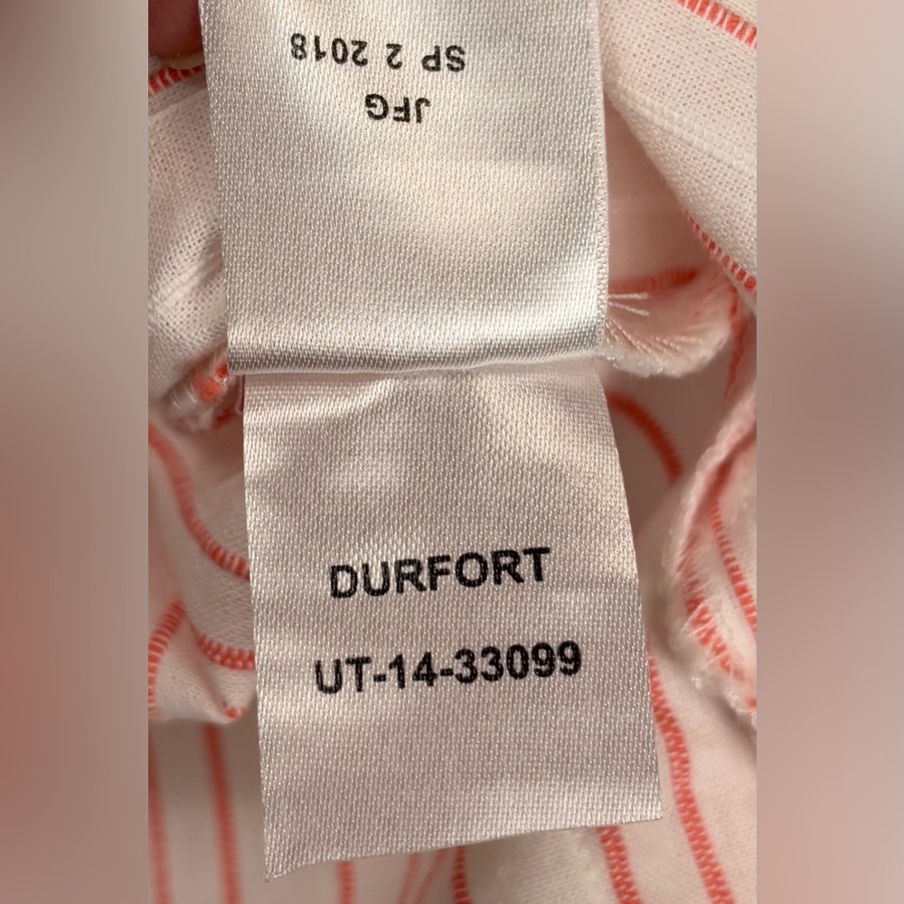UNTUCKit Durfort Womens Large Striped‎ Cotton Tunic Top Orange White 1027 - Picture 5 of 6